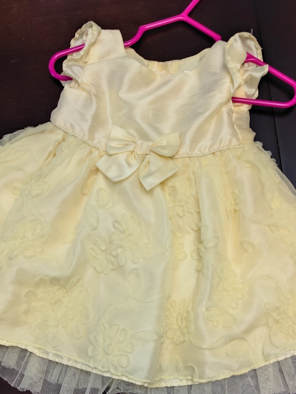 Yellow Floral Tulle George 6-9 Month Dress for Girls